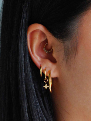 Simple Hinge Hoops In Gold