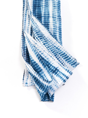 Shibori Long Scarf - Indigo