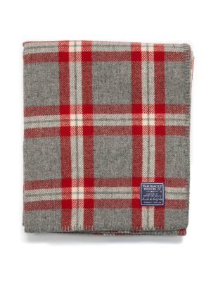 50"x72" Minnehaha Falls Throw Blanket Gray/red Plaid - Faribault Woolen Mill