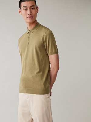 Silk-cotton Knit Polo Shirt