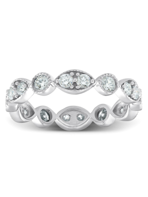 Pompeii3 1ct Diamond Eternity Stackable Ring 14k White Gold