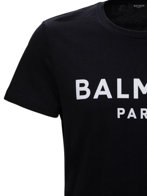 Balmain Flocked Logo T-shirt