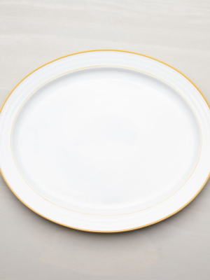 Roulette Yellow Band Oval Platter