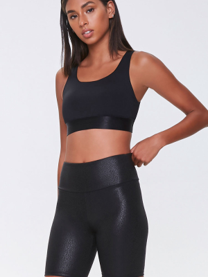 Active Faux Leather Biker Shorts