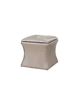 Storage Ottoman 17.5" - Ivory - Ore International