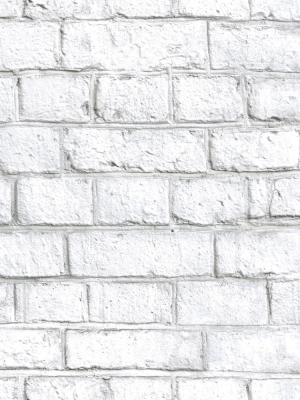 Whitewash Brick Peel & Stick Wallpaper By Roommates For York Wallcoverings