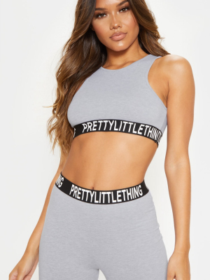 Prettylittlething Grey Racer Neck Sleeveless...