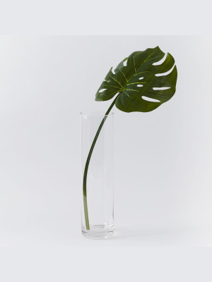 Faux Green Monstera Plant Leaf