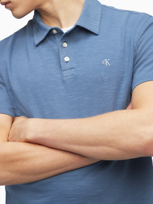 Monogram Logo Slub Polo Shirt