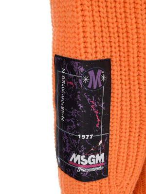 Msgm Logo Patch Knit Sweater