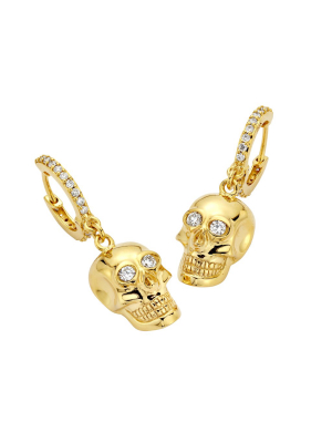 Small Gold Skull Earrings