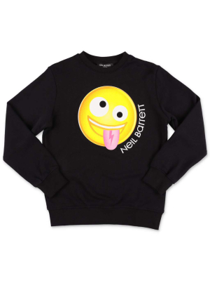 Neil Barrett Kids Smiley Face Printed Sweatshirt