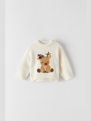 Reindeer Calf Knit Sweater