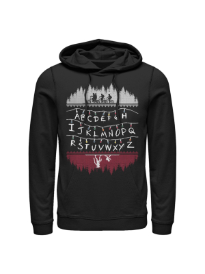 Men's Stranger Things Alphabet Lights Pull Over Hoodie