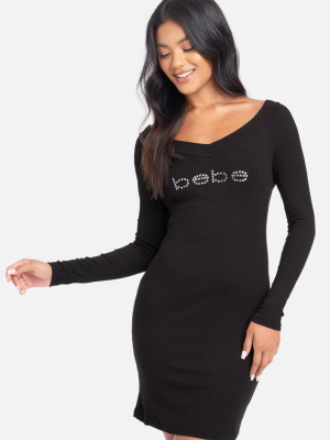 Long Sleeve Logo Dress