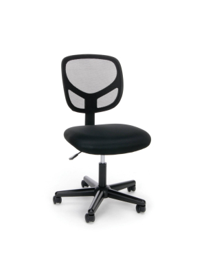 Essentials Collection Armless Mesh Back Office Chair Black - Ofm