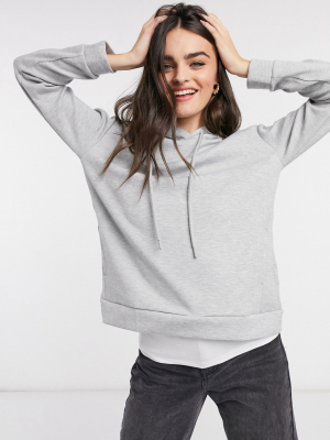 Stradivarius Drawstring Hoodie In Gray