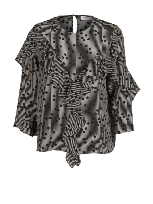 Camille Top Black Print