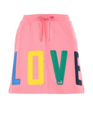 Love Moschino Logo Patch Mini Skirt