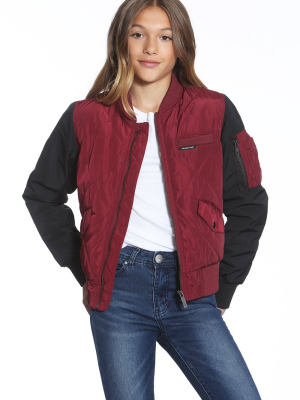 Quilted Bomber Jacket For Girls