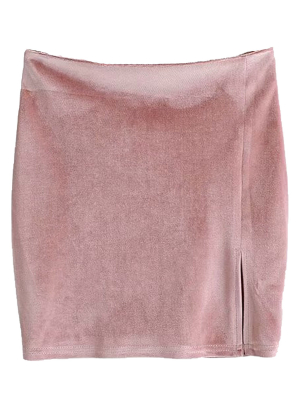 'lele' Velvet Mini Skirt With Slit (3 Colors)