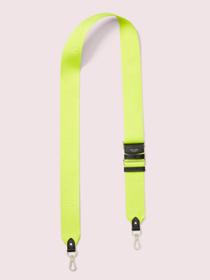 Make It Mine Thick Neon Logo Webbed Crossbody Strap