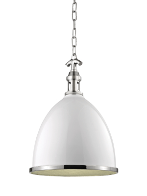 Hudson Valley Lighting Viceroy Pendant - White & Polish Nickel Combo & Clear