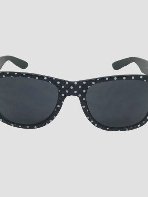 Women's Surf Shade Polka Dot Sunglasses With Smoke Colored Lenses - Wild Fable™ Black/white