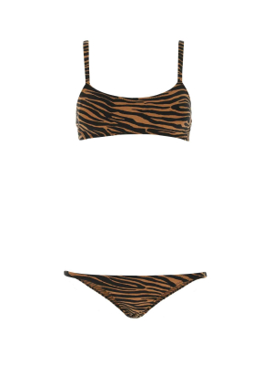 Lisa Marie Fernandez Tiger Print Two-piece Bikini Set