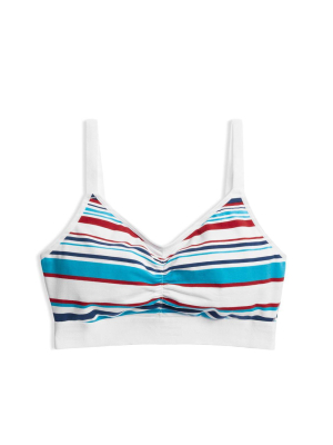 Ruched Bralette Lc - Racer Stripes