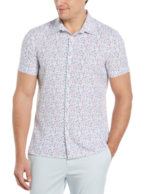 Total Stretch Slim Fit Sprinkle Print Shirt