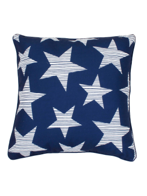 Décor Therapy 20"x20" Star Spangled Throw Pillow Blue/white