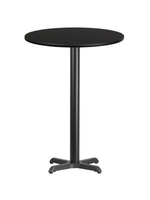 Flash Furniture 30'' Round Laminate Table Top With 22'' X 22'' Bar Height Table Base