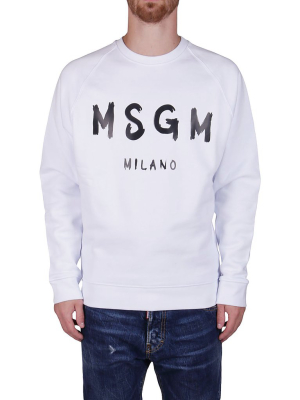 Msgm Paint Brushed Logo Sweatshirt