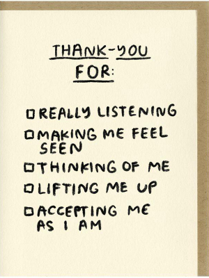 Thank-you Checklist Card