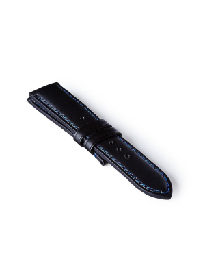 Leather Strap - Black/blue