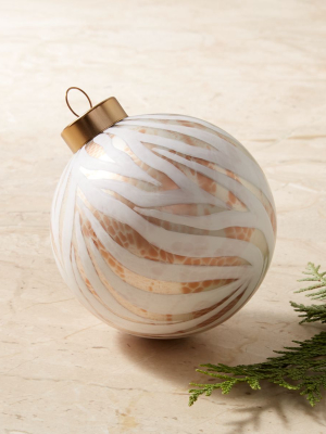 Zebra Champagne Ornament