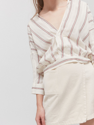 Uo Lennox Surplice Cropped Blouse