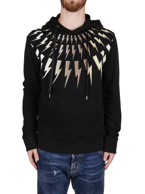 Neil Barrett Lightning Bolt Print Hoodie