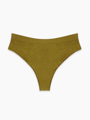 Tori High Waist Bikini Bottom (curves) - Olive Green