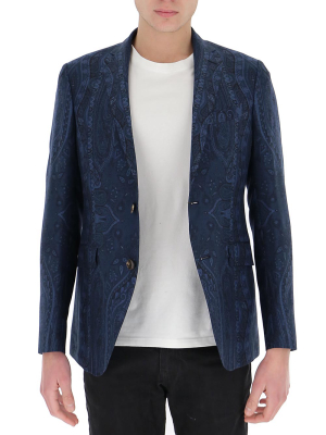 Etro Paisley Printed Single Breasted Blazer