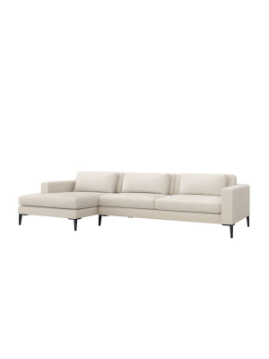 Interlude Home Izzy Left Chaise 2 Piece Sectional - Ivory