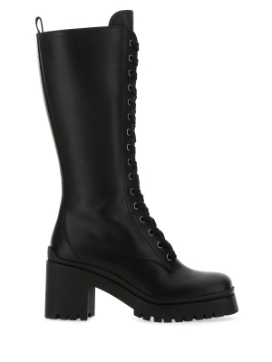 Miu Miu Knee-high Lace-up Boots