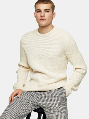 Ecru Chevron Knitted Sweater