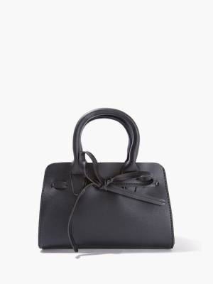 Faux Leather Tie Satchel