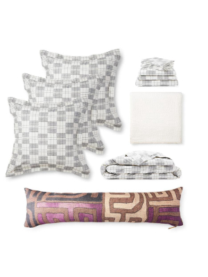 Charcoal Plaid Mossi - Ultimate Bedding Bundle