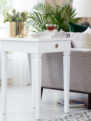 Atwood Side Table With Drawer White - Finch