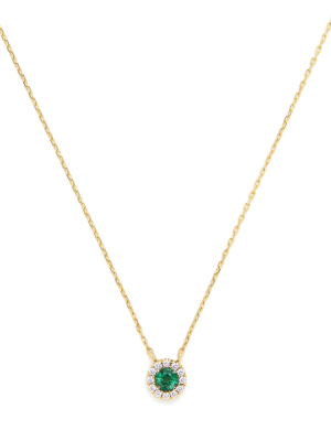 One Of A Kind Small Round Emerald Necklace