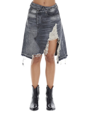 R13 Leyton Frayed Skirt