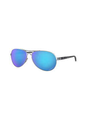 Oakley Oo4079 407933 Female Pilot Lifestyle Sunglasses Polished Chrome